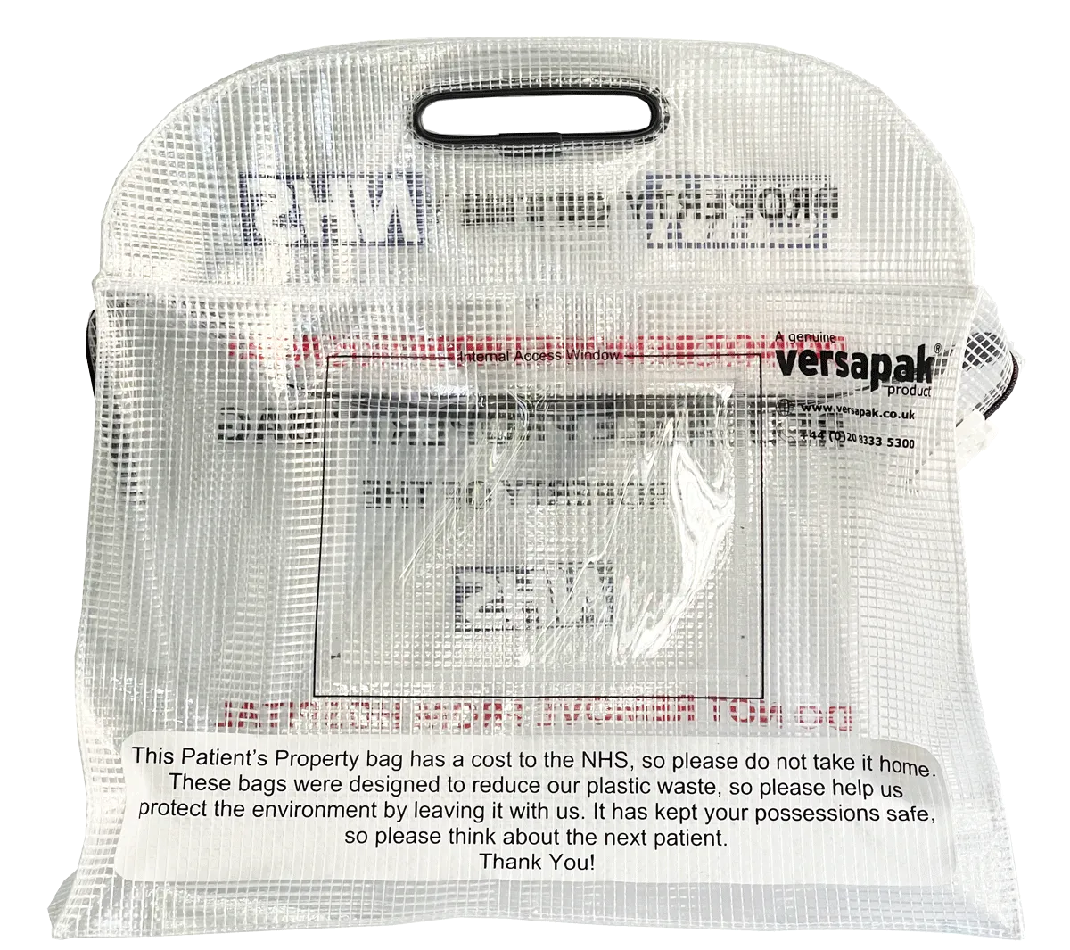 Versapak Patient Property Bag herbruikbare tas antimicrobieel