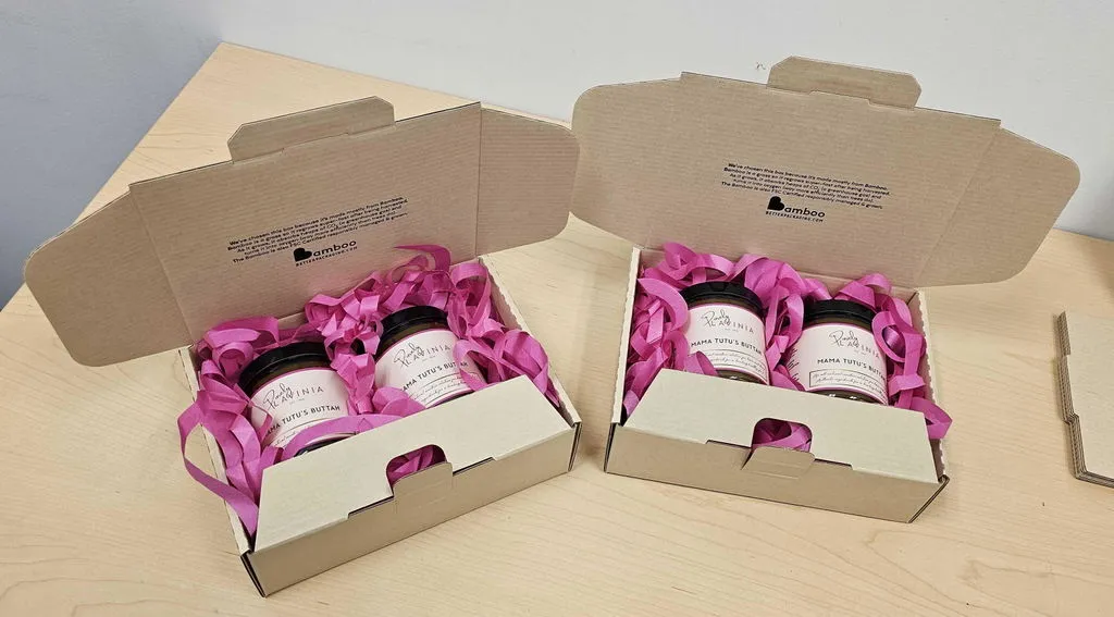 POLLAST!C Bamboo Boxes verzenddoos L bamboe recyclebaar
