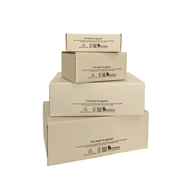 POLLAST!C Bamboo Boxes verzenddoos L bamboe recyclebaar