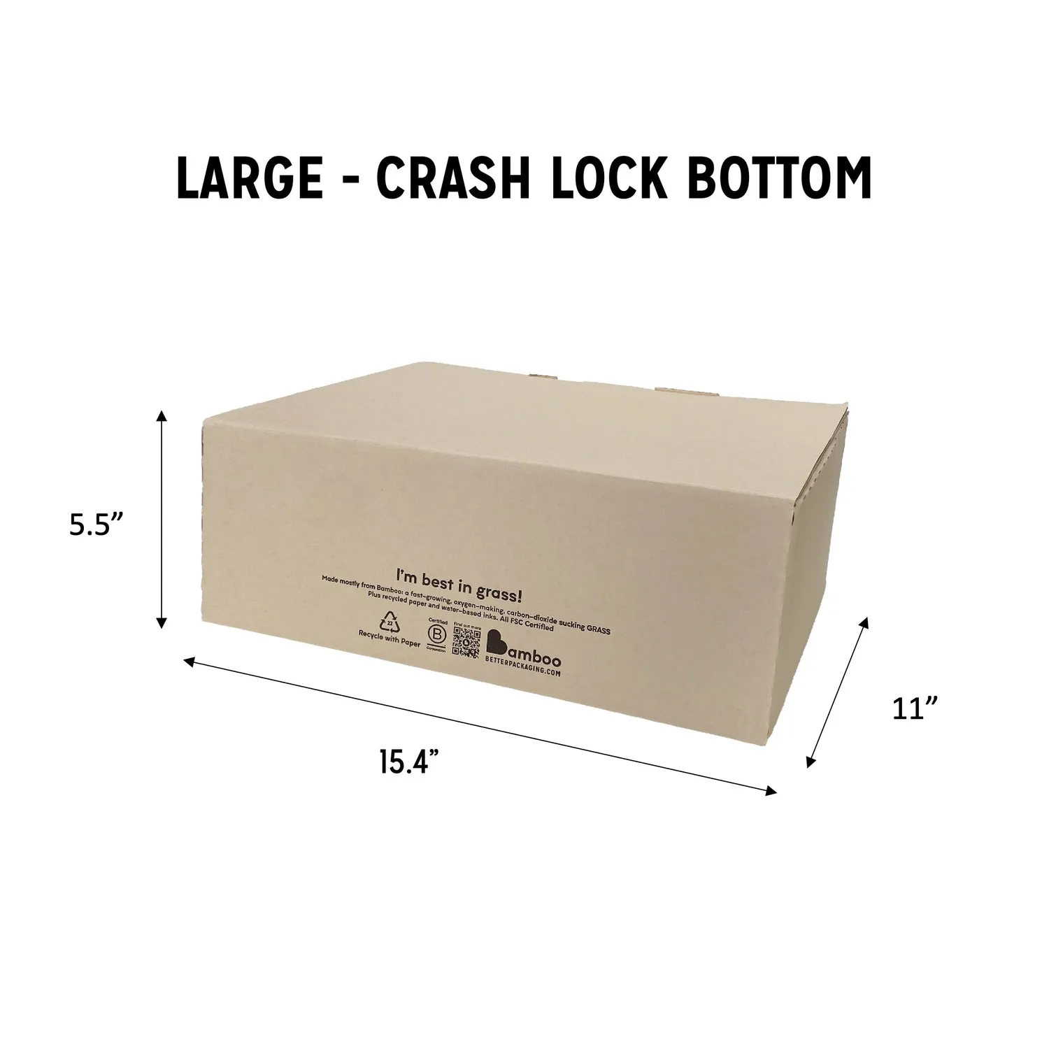 POLLAST!C Bamboo Boxes verzenddoos L bamboe recyclebaar
